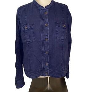 Maurice’s button down front snap style long sleeve denim look size large